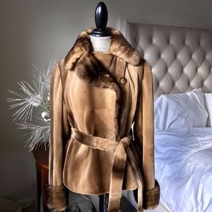 SAKS FIFTH AVENUE FUR SALON REAL MINK FUR COAT M/L
